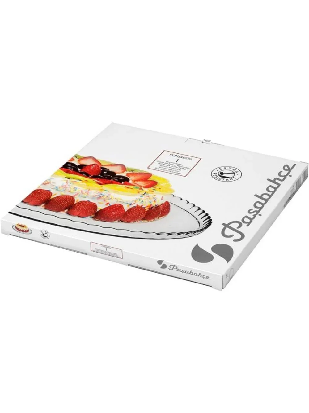 Elegant Glass Cake Plate - 32 cm Patisserie Dessert Stand for Parties & Events